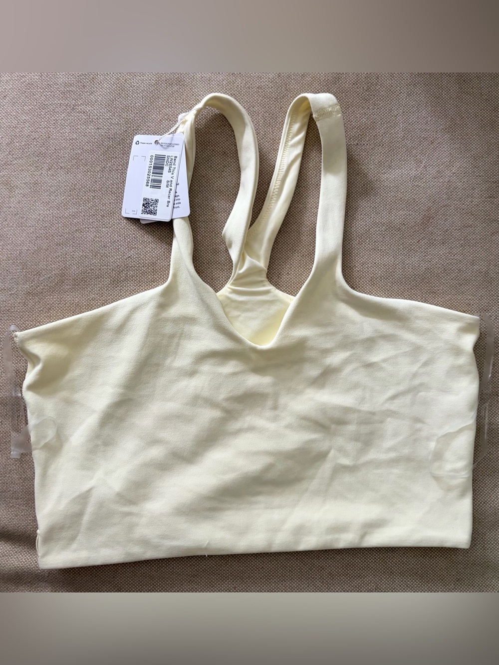 Lululemon Athletica Light Yellow Racerback Crop Tank Top